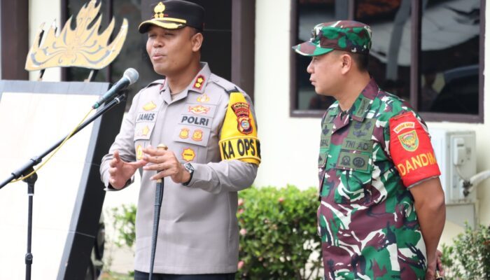 Polres Tulang Bawang Gelar Patroli Sinergitas Dengan TNI Pada Tahap Pungut Suara Pemilu 2024