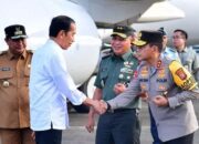 Penyambutan Presiden Jokowi saat di Bandara Sultan Hasanuddin