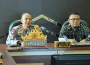 Kapolres Tulang Bawang Barat dan KPU Tulang Bawang Barat Rapat Koordinasi Persiapan Rekapitulasi Tingkat Kabupaten