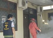 Cegah DBD, Mako Polres Lampung Tengah Disemprot Fogging