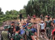 Pembangunan Jembatan Desa Sungai Badak Terus Berlanjut Satgas TMMD Kodim 0426 Tulang Bawang Terus Lakukan Pengecoran