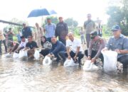 Bupati Tapsel Bersama Masyarakat Muara Purba Nauli dan Sori Manaon Lakukan Tebar Benih Ikan Nila