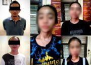 Tim Tekab 308 Presisi Polsek Seputih Banyak berhasil mengamankan 2 pria dan 3 wanita