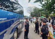 Pastikan Aman Kondusif, Polres Lampung Tengah Amankan Pemberangkatan Jamaah Haji 1445 H / 2024 M