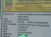 Diduga tidak sesuai spek,proyek peningkatan jalan Kabupaten