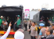 Aksi Solidaritas Berlangsung Damai, Dua Truck Dalmas Polresta Bandar Lampung Bantu Antar Massa Aksi Kembali Pulang