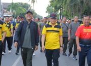 Semarakan Hari Bhayangkara Ke 78, Polda Lampung Gelar Olahraga Bersama TNI-Polri