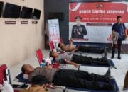 Polres Tebo Gelar Donor Darah Serentak Dalam Rangka Hari Jadi ke -73 Humas Polri